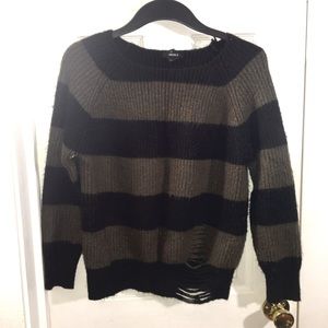Black and green striped sweater
